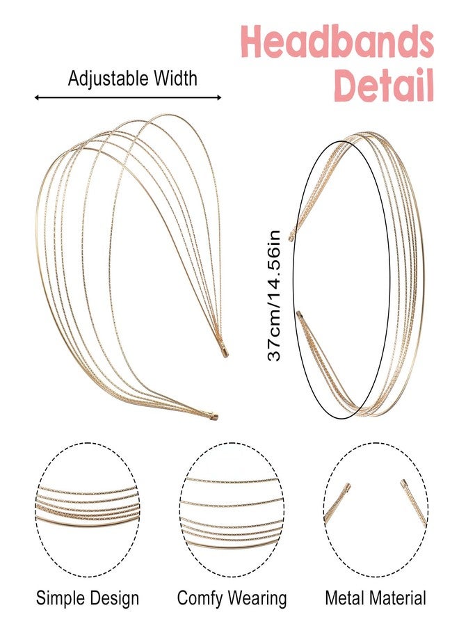 ValueBargain Gold Headband, 2Pcs Gold Silver Multi Layers Double Metal Headbands for Women Elegant & Dressy Headbands, Trendy Layered Design Hair Accessories Perfect for Parties & Daily Wear - Image 2
